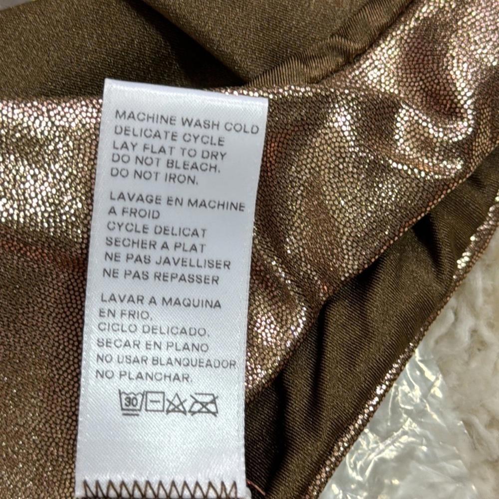 Good American Womens Foil Better Bikini Reversible Bottom Mocha Size L New - Picture 10 of 11